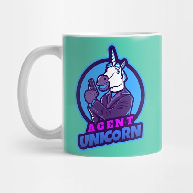 Agent Unicorn Design T-shirt Coffee Mug Apparel Notebook Sticker Gift Mobile Cover by Eemwal Design